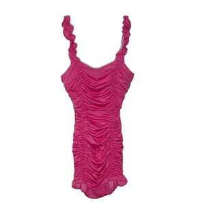 ❤️ LULUS ruched pink Drezs Size M
